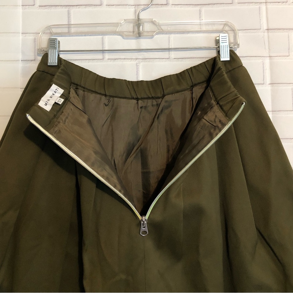 Mira Mikati Green Embroidered Scout Patches Pockets Elastic Waist Lined Skirt 4 - Picture 14 of 16